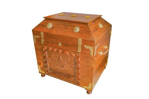 teak temple jewelry box